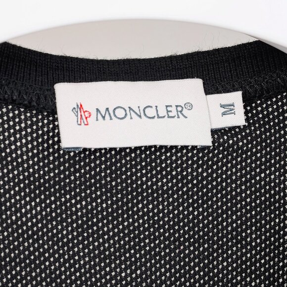 Moncler Black Cotton Ruffled Peplum T-Shirt - Picture 6 of 10
